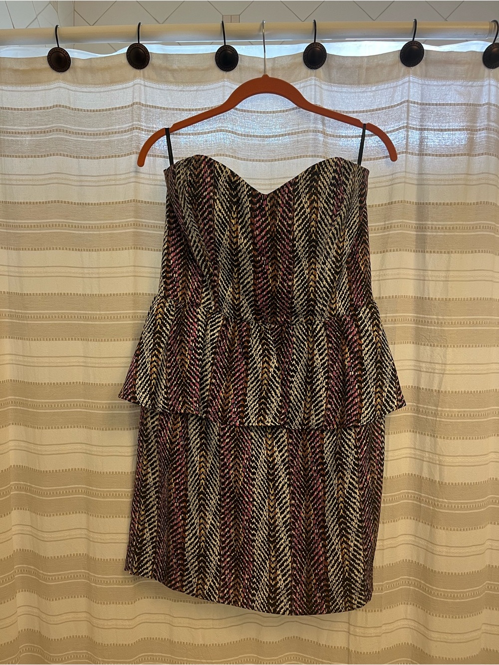 Corey Lynn Calter Silk Strapless Peplum Mini Dress / Cocktail Party Dress Sz 10
